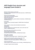 AICE English form structure and language Exam-Graded A