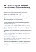 AICE English Language - Linguistic Devices Exam Questions and Answers