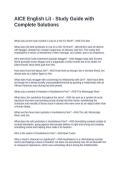 AICE English Lit - Study Guide with Complete Solutions