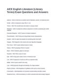 AICE English Literature &lpar;Literary Terms&rpar; Exam Questions and Answers
