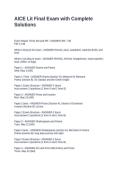 AICE Lit Final Exam with Complete Solutions