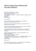 AICE Lit Poetry Exam Review with Accurate Solutions