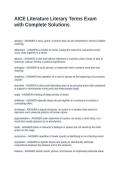 AICE Literature Literary Terms Exam with Complete Solutions