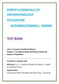Porth&rsquo;s Pathophysiology Test Bank 5th Ed &vert; Full Chapters MCQs &plus; Rationales &vert; Disease Process Study Guide &vert; Nursing TestBank2026