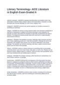 Literary Terminology- AICE Literature in English Exam-Graded A