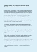 Consumer Behavior &ndash; MKTG 305 Exam 1 Study Guide and Key Concepts