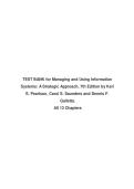 Test Bank for Managing and Using Information Systems Latest Updated 2025&ndash;2026 Comprehensive Questions and Answers Resource Covering IT Infrastructure Database Management Systems Enterprise Applications Cybersecurity and Decision Support for Students Maste