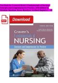 Test Bank for Craven & Hirnle's Fundamentals of Nursing&colon; Concepts and Competencies for Practice&comma; 10th Edition by Christine Henshaw & Renee Rassilyer-Bomers &vert; Complete Chapters 1-43 &vert; NCLEX&reg;-Style Questions & NGN Case Studies &vert; A&plus; Grade 