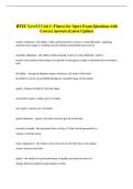 BTEC Level 2 Unit 1&colon; Fitness for Sport Exam Questions with  Correct Answers &lpar;Latest Update&rpar; 