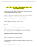 BTEC Unit 5 - Chemistry Exam Questions with Correct  Answers &lpar;Latest Update&rpar;