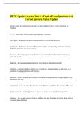 BTEC Applied Science Unit 1 - Physics Exam Questions with  Correct Answers &lpar;Latest Update&rpar; 