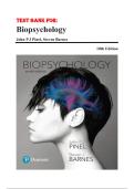 Test Bank For  Biopsychology &lpar;10th Edition&rpar; by John P&period;J&period; Pinel & Steven Barnes &vert; All  Chapters 1-18 &vert; ISBN 9780134203690 &vert; Neuroscience & Behavioral Biology Exam Prep 2026&sol;2027