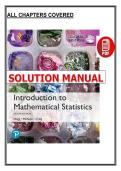 Solutions Manual for Introduction to Mathematical Statistics &lpar;Global Edition&comma; 8th&sol;9th&rpar; by Hogg&comma; McKean & Craig &vert; Complete Statistics PDF