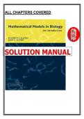 Mathematical Models in Biology&colon; An Introduction &lpar;2003 &ndash; Allman & Rhodes&rpar; &vert; Complete Solutions Manual PDF