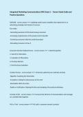 Integrated Marketing Communications &lpar;IMC&rpar; Exam 1 &ndash; Tanner Study Guide and Practice Questions