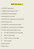 NUR 254 Exam 1