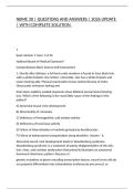 NBME 30 &vert; QUESTIONS AND ANSWERS &vert; 2026 UPDATE &vert; WITH COMPLETE SOLUTION&period;