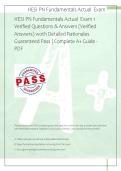 HESI PN Fundamentals Actual  Exam 1   Verified Questions & Answers &lpar;Verified  Answers&rpar; woth Detailed Rationales  Guaranteed Pass &vert; Complete A&plus; Guide -  PDF 