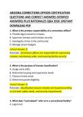 Arizona Corrections Officer Certification Exam Questions & Correct Answers