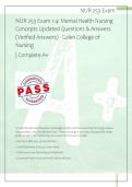 NUR 253 Exam 1-4&colon; Mental Health Nursing  Concepts Updated Questions & Answers  &lpar;Verified Answers&rpar; - Galen College of  Nursing  &vert; Complete A&plus;  