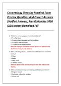 Cosmetology Licensing Practical Exam  Practice Questions And Correct Answers  &lpar;Verified Answers&rpar; Plus Rationales 2026  Q&A Instant Download Pdf 