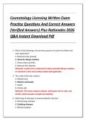 Cosmetology Licensing Written Exam  Practice Questions And Correct Answers  &lpar;Verified Answers&rpar; Plus Rationales 2026  Q&A Instant Download Pdf
