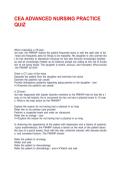 CEA ADVANCED NURSING PRACTICE QUIZ