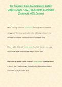 Tax Preparer Final Exam Review &lpar;Latest Update 2026 &sol; 2027&rpar; Questions & Answers &lbrace;Grade A&rcub; 100&percnt; Correct