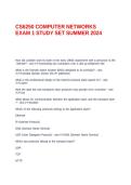 CS6250 COMPUTER NETWORKS EXAM 1 STUDY SET SUMMER 2024