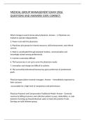 MEDICAL GROUP MANAGEMENT EXAM 2026 QUESTIONS AND ANSWERS 100&percnt; CORRECT&period;