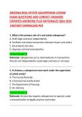  Arizona Real Estate Salesperson License Exam Questions & Correct Answers