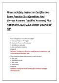 Firearm Safety Instructor Certification  Exam Practice Test Questions And  Correct Answers &lpar;Verified Answers&rpar; Plus  Rationales 2026 Q&A Instant Download  Pdf 
