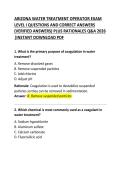  Arizona Water Treatment Operator Exam Level I Questions & Correct Answers