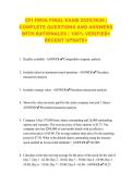 CFI FMVA FINAL EXAM 2025&sol;2026 &vert; COMPLETE QUESTIONS AND ANSWERS WITH RATIONALES &vert; 100&percnt; VERIFIED< RECENT UPDATE>