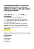 Arizona Water Treatment Operator Exam Level I Questions & Correct Answers
