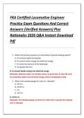 FRA Certified Locomotive Engineer  Practice Exam Questions And Correct  Answers &lpar;Verified Answers&rpar; Plus  Rationales 2026 Q&A Instant Download  Pdf 