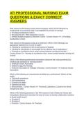 ATI PROFESSIONAL NURSING EXAM QUESTIONS & EXACT CORRECT ANSWERS