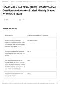 HCA Practice test EXAM &lpar;2026&rpar; UPDATE Verified Questions And Answers &vert; Latest Already Graded A&plus; UPDATE &vert;2026