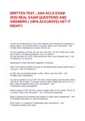 WRITTEN TEST &semi; AHA ACLS EXAM 2025 REAL EXAM QUESTIONS AND ANSWERS &lpar; 100&percnt; ACCURATE&rpar; GET IT RIGHT&excl;&excl;