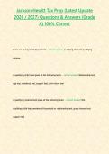 Jackson Hewitt Tax Prep &lpar;Latest Update 2026 &sol; 2027&rpar; Questions & Answers &lbrace;Grade A&rcub; 100&percnt; Correct