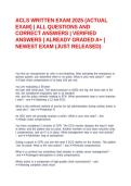 ACLS WRITTEN EXAM 2025&period;