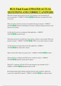 RCO Final Exam UPDATED ACTUAL  QUESTIONS AND CORRECT ANSWERS