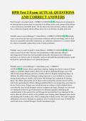 HPD Test 2 Exam ACTUAL QUESTIONS  AND CORRECT ANSWERS
