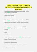 NURS 4350 Final Exam UPDATED  ACTUAL QUESTIONS AND CORRECT  ANSWERS