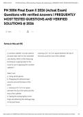 PN 3006 Final Exam &vert;&vert; 2026 &lpar;Actual Exam&rpar; Questions with verified Answers &vert; FREQUENTLY MOST TESTED QUESTIONS AND VERIFIED SOLUTIONS &commat; 2026
