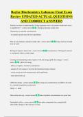 Baylor Biochemistry Lahousse Final Exam  Review UPDATED ACTUAL QUESTIONS  AND CORRECT ANSWERS
