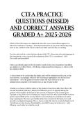 CTFA Practice Questions &lpar;missed&rpar; and correct answers GRADED A&plus; 2025-2026