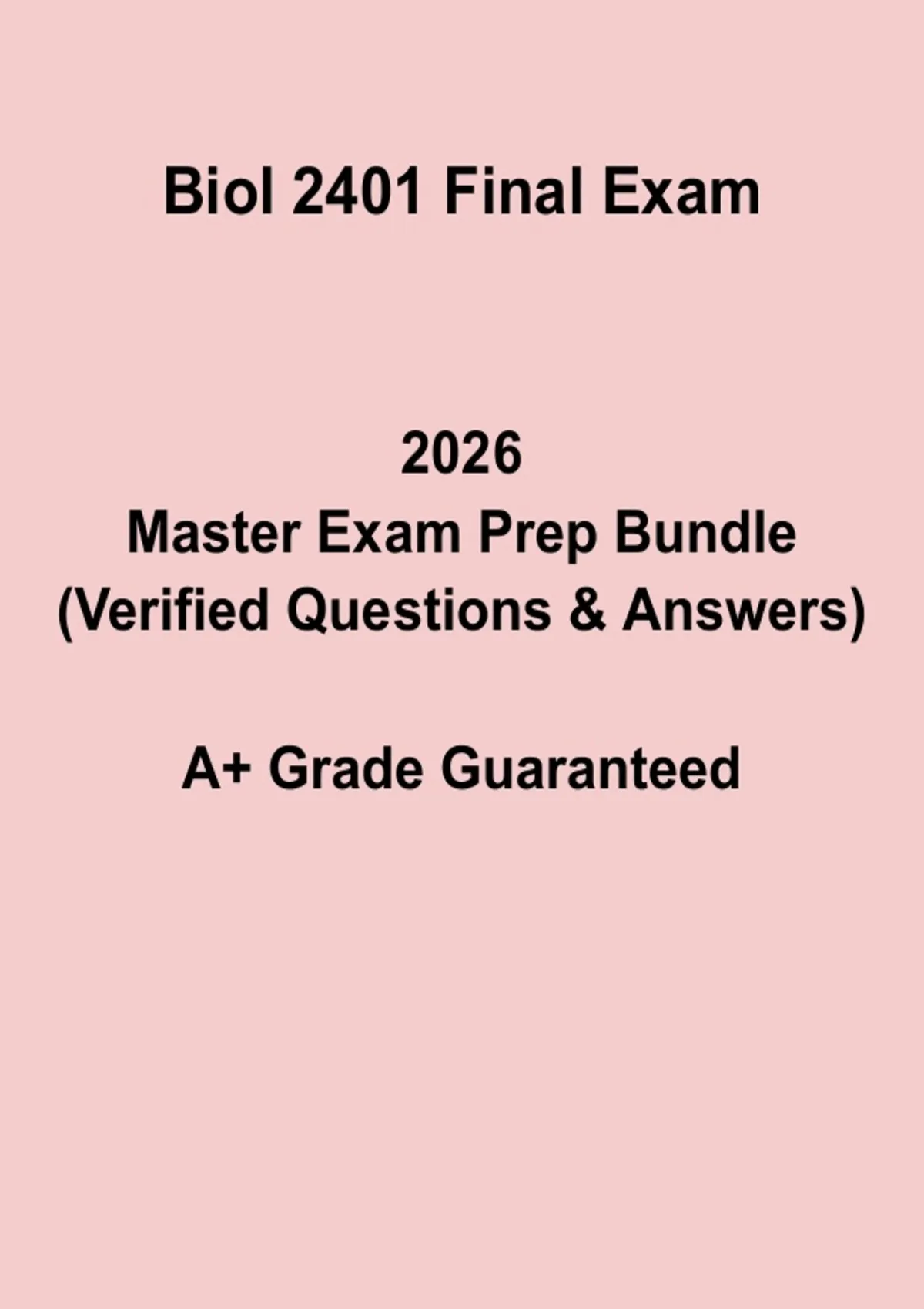 BIOL 2401 Final Exam Study Guide | Anatomy & Physiology Prep 2026 ...