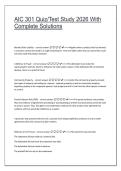 AIC 301 Quiz&sol;Test Study 2026 &vert; Complete Solutions Study Guide