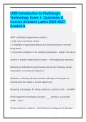 1022 Introduction to Radiologic Technology Exam 5&period; Questions & Correct Answers Latest 2026-2027&period; Graded A